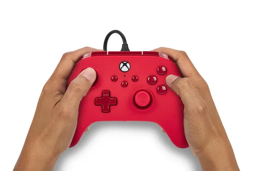 Vista 9 de PowerA Advantage Wired Controller for Xbox Series XS - Red, Xbox Controller with Detachable 10ft USB-C Cable, Mappable Buttons, Trigger Locks and