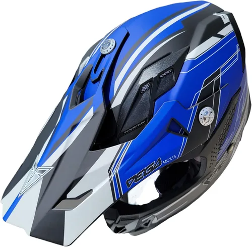 Vista 5 de Vega Helmets - Casco MCX ligero para motocicleta todoterreno completamente cargado