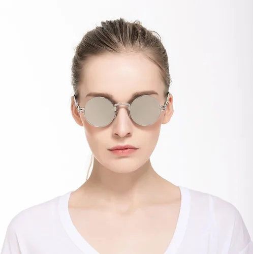Vista 19 de Dollger Gafas de sol redondas Steampunk con marco de metal