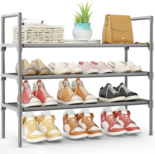 Vista 9 de Kitsure Zapatero – Organizador de zapatos de 2 niveles, zapatero para armario, entrada, dormitorio, estante de almacenamiento de fácil montaje