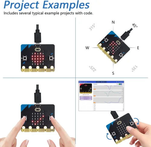 Vista 4 de Freenove BBC Micro:bit V2 Development Board, Bloques y código Python, Tutorial detallado, Proyectos de ejemplo