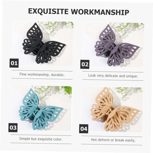 Vista 8 de 8 pinzas para el cabello de mariposas, pinzas grandes para mujeres y niñas, accesorios únicos para el cabello para fiestas y uso diario, pinzas