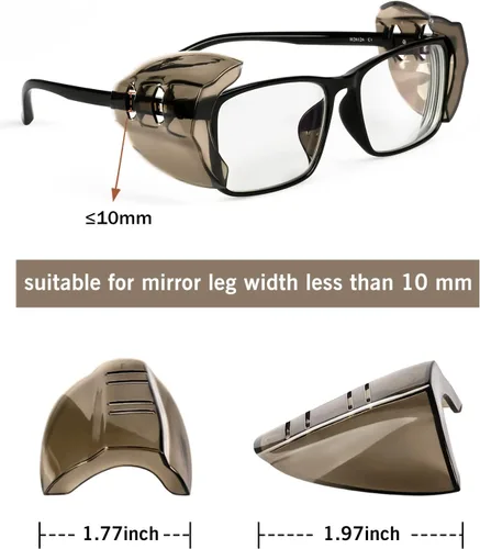 Vista 4 de 2/4 pares de protectores laterales para lentes graduados, protectores laterales flexibles para lentes graduados, se adaptan a anteojos pequeños a