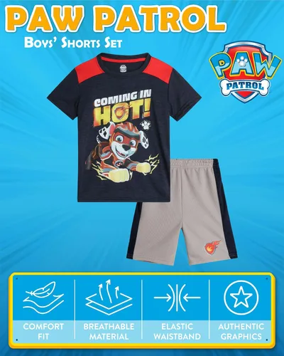 Vista 2 de Nickelodeon Conjunto de ropa para bebé, 2 piezas, camiseta de manga corta y pantalones cortos, traje para niños pequeños