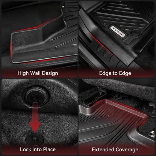 Vista 17 de YITAMOTOR Tapetes para vehículo compatibles con Honda Ridgeline Crew Cab 2017-2026, tapetes de piso de ajuste personalizado TPE para todo
