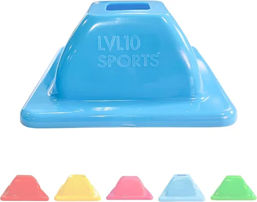 Vista 11 de LVL10 Pro - Conos de entrenamiento – Mini conos de fútbol de 2 pulgadas para entrenamiento deportivo – para ejercicios de baloncesto, fútbol