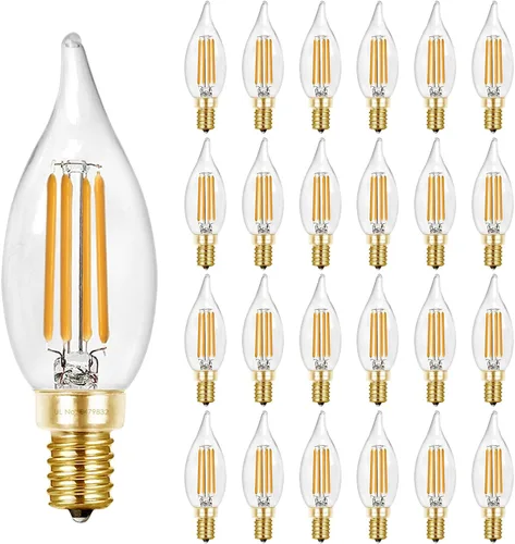 Vista 18 de Hizashi Bombilla de candelabro E12 de 40 W, bombillas LED de candelabro regulables CRI 90+, 4 W, 450 lm, 5000 K, luz blanca diurna, punta de llama