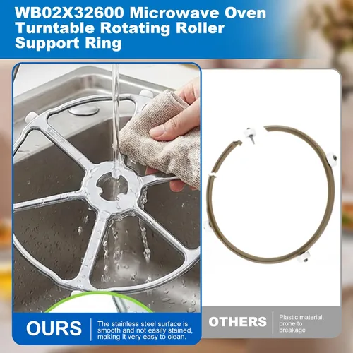 Vista 7 de WB02X32600 - Anillo giratorio de vidrio para microondas compatible con GE Microondas, anillo giratorio de bandeja de vidrio de repuesto