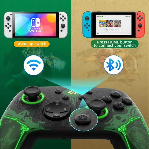 Vista 9 de IINE Switch Pro Controller, Wireless Switch Controllers for SwitchLiteOLED, Remote Gamepad Controller with NFC6-Axis GyroRumbleTurboMacro Functions