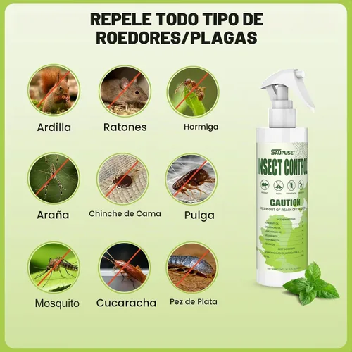 Vista 4 de Spray de aceite de menta para roedores e insectos, repelente de arañas