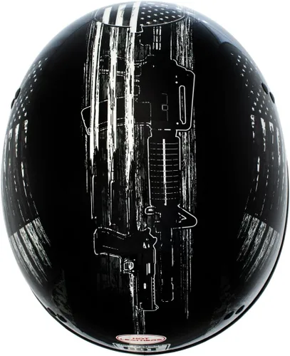 Vista 4 de Hot Leathers HLD1043 - Casco de calavera con diseño de calavera DOT Avanzado en blanco y negro brillante