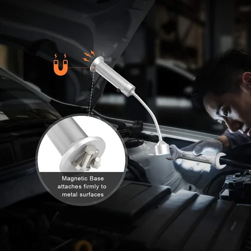 Vista 5 de FIREOR Accesorios para parrilla de barbacoa para exteriores, luces LED magnéticas para barbacoa, cuello de cisne flexible, resistente a