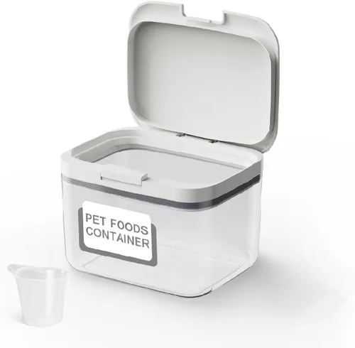 Vista 9 de LivLab Mker Contenedor de almacenamiento de comida para perros, contenedor hermético de 25 libras para alimentos para mascotas con taza medidora