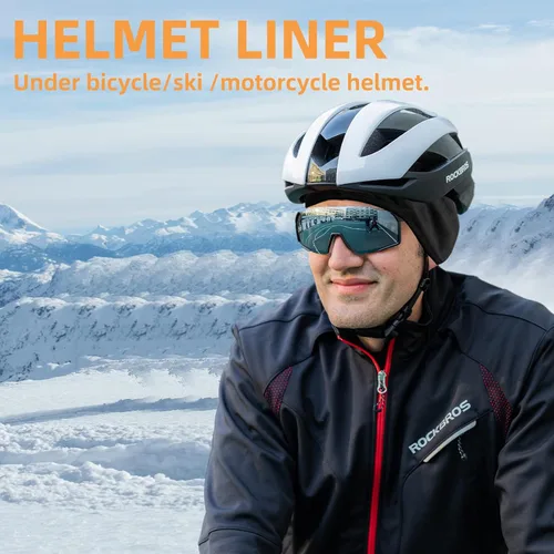 Vista 5 de ROCKBROS Gorro de invierno para hombre, resistente al viento, cálido, forro polar, para senderismo, esquí, montar