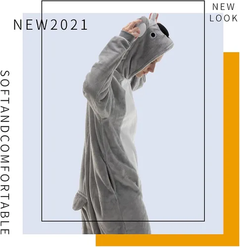 Vista 3 de COSUSKET Snug Fit Unisex Adult Onesie Pajamas, Flannel Cosplay Animal One Piece Halloween Costume Sleepwear Homewear