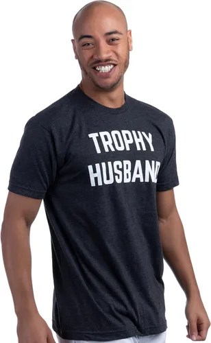 Vista 3 de Trophy Husband Funny Hubby Dad Joke Groom Humor Marriage Anniversary Men's Saying T-Shirt