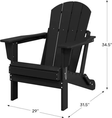 Vista 3 de WestinTrends Malibu Outdoor Patio HDPE Silla plegable de polietileno Negro