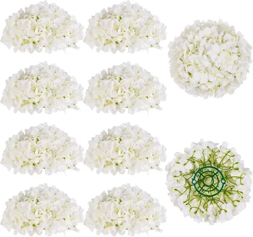 Vista 15 de BLOSMON Hydrangea Artificial Flowers Ball Centerpieces for Wedding, 6 Pcs Borgoña