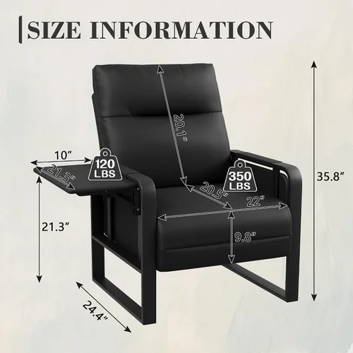 Vista 10 de Silla tapizada para sala de estar, sillón de acento de mediados de siglo, de piel sintética y metal, sofá individual cómodo para recepción, club