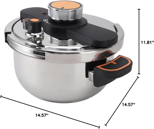Vista 10 de JTLB Olla a presión profesional de acero inoxidable con calefacción uniforme eficiente y de gran capacidad, olla para conservas de cocina casera (5L)
