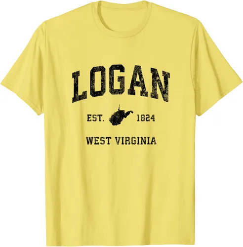 Vista 27 de Logan West Virginia WV - Camiseta deportiva clásica negra, Gris