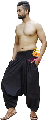 Vista 5 de SARJANA HANDICRAFTS Pantalones de harén unisex de algodón para hombre y mujer