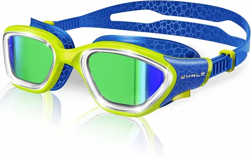 Vista 13 de Whale Gafas de natación polarizadas antiniebla, unisex, 100% protección UV, gafas antivaho de alta definición, visión de gran angular
