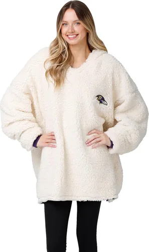 Vista 4 de FOCO Nfl Team Logo Reversible Oversized Sherpa Hoodie Sweatshirt Hoodeez
