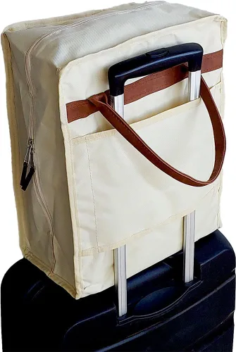Vista 3 de Bolsa de zapatos para viajes, organizador de zapatos portátil, bolsa de almacenamiento, bolsa de zapatos para mujeres y hombres, Crema, Crema