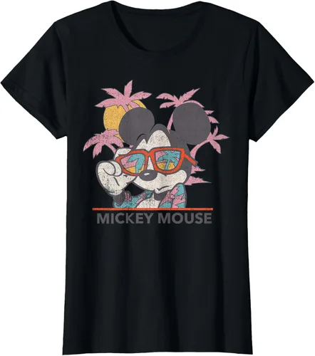 Vista 33 de Disney Mickey and Friends Mickey Mouse Tropical Retrato Camiseta S Negro