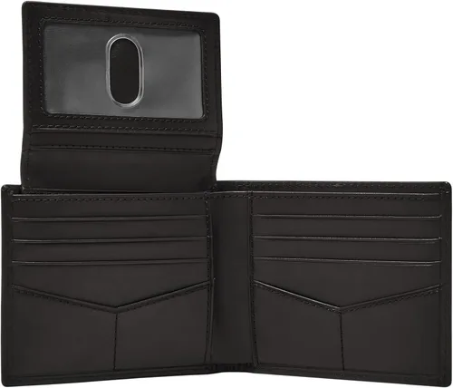 Vista 4 de Fossil Men's Derrick Leather RFID-Blocking Bifold Passcase with Removable Card Case Wallet