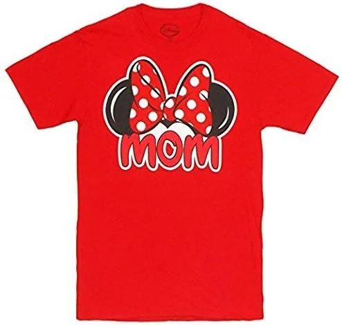 Vista 2 de Disney Camiseta para adultos de Minnie Mouse Mom, Rojo