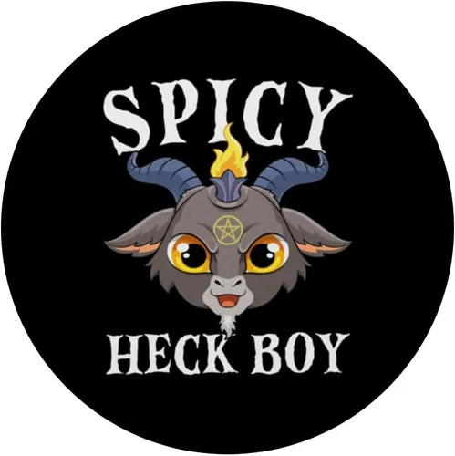 Vista 3 de Spicy Heck Boy Satan Baphomet Goat Demon Satanic Pentagram PopSockets PopGrip intercambiable