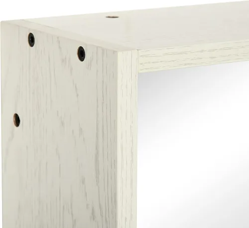 Vista 8 de kleankin Botiquín de baño de 31.5 x 25.5 pulgadas con espejo, estante de almacenamiento, armario de baño montado en la pared para sala de estar