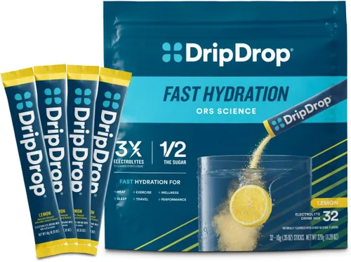 Vista 33 de DripDrop ORS - Polvo de electrolitos patentado para alivio rápido de la deshidratación, para entrenamiento, sudoración, enfermedad y recuperación