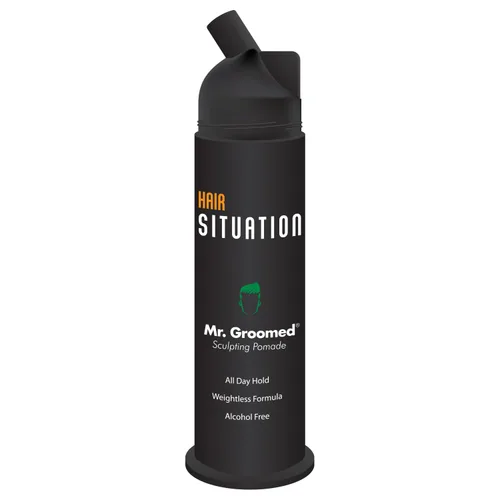 Vista 2 de Hair Situation Mr. Groomed - Pomada mate para hombres, fuerte sujeción durante todo el día, aspecto de acabado natural mate, cera de peinado