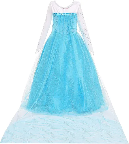 Vista 4 de BanKids - Disfraz de vestido de princesa para cumpleaños, Halloween y cosplay para niñas de 3 a 12 años