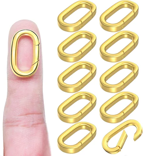 Vista 8 de OHINGLT 10 piezas de cierres de colgante con clip mosquetón – cierre y cierres de collar de 18K oro, conector de encanto de pulsera para mujer