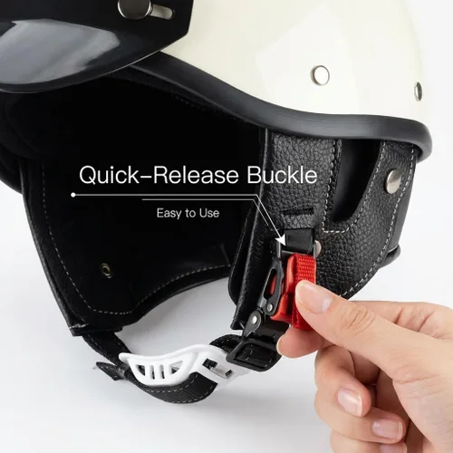 Vista 7 de Medio casco de motocicleta retro abierto medio casco casco de motocross para ciclismo, motocross, crucero, bicicleta, scopper, para hombres