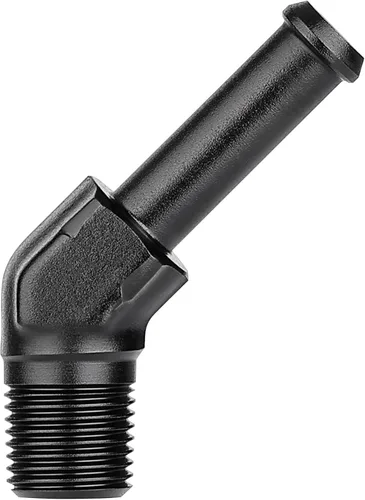 Vista 20 de EVIL ENERGY Adaptador de Conexión de Púa de Manguera 1/2" NPT Macho a 1/2" 45 Grados de Aluminio Negro
