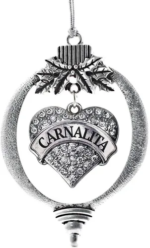 Vista 248 de Inspired Silver Adornos festivos de dije de corazón pave de plata con circonitas cúbicas