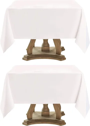 Vista 59 de Mantel Cuadrado 52 x 52 Pulgadas Manteles Negros Resistente a Manchas y Arrugas Lavable de Poliéster para Fiestas, Buffets y Bodas Mantel