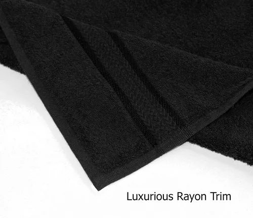 Vista 3 de Cotton Craft colección juego de 2 piezas ultra suaves, tamaño grande, 100% algodón, toalla de baño Oversized 35x70 inches Black Bath Sheet Towel