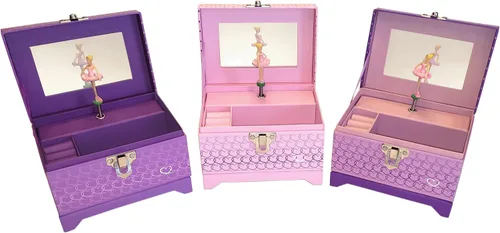 Vista 8 de Joyero de bailarina de regalo para niñas (rosa y morado)