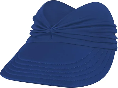 Vista 2 de Sombreros de sol para mujer, protección UV, visera de sol, ala ancha, sombreros de verano con cola de caballo