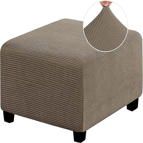 Vista 21 de Funda otomana de alta elasticidad, fundas protectoras de terciopelo elástico para reposapiés, lavable, resistente a la suciedad, con parte inferior