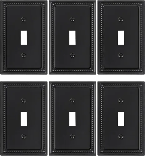 Vista 123 de Paquete de 2 cubiertas de placa de interruptor de luz de doble palanca, cubiertas decorativas de placa de doble interruptor Pearls, placa de pared