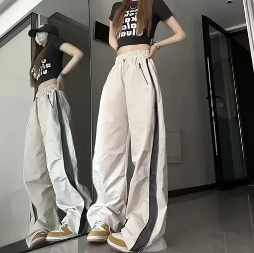 Vista 6 de RICHTRUE Pantalones de pista Y2k Mujeres Pantalones holgados Y2k Pantalones de paracaídas Y2k Ropa Y2k Pantalones Y2k Mujer