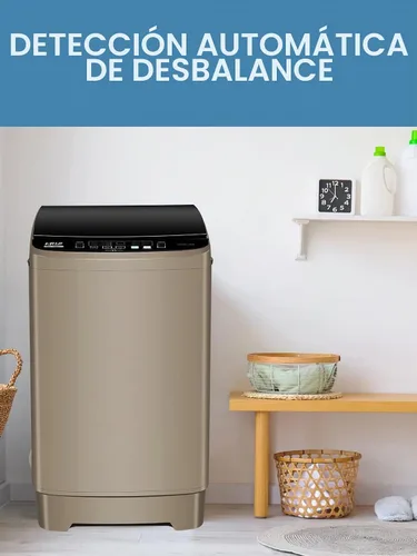Vista 8 de KRIB BLING - Lavadora completamente automática de 17.7 libras, pequeña, compacta, portátil, 10 programas de lavado y 8 niveles de agua, lavadora