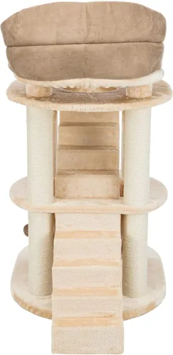 Vista 5 de TRIXIE Elsa - Torre para gatos con postes rascadores, hamaca, escaleras, plataforma superior, pompón colgante beige